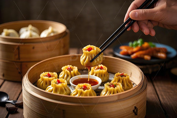 广式烧麦美食摄影图