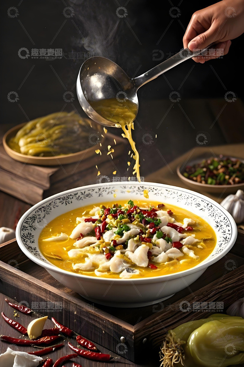 高清大图下载【趣麦麦图】中华美食酸菜鱼摄影图9
