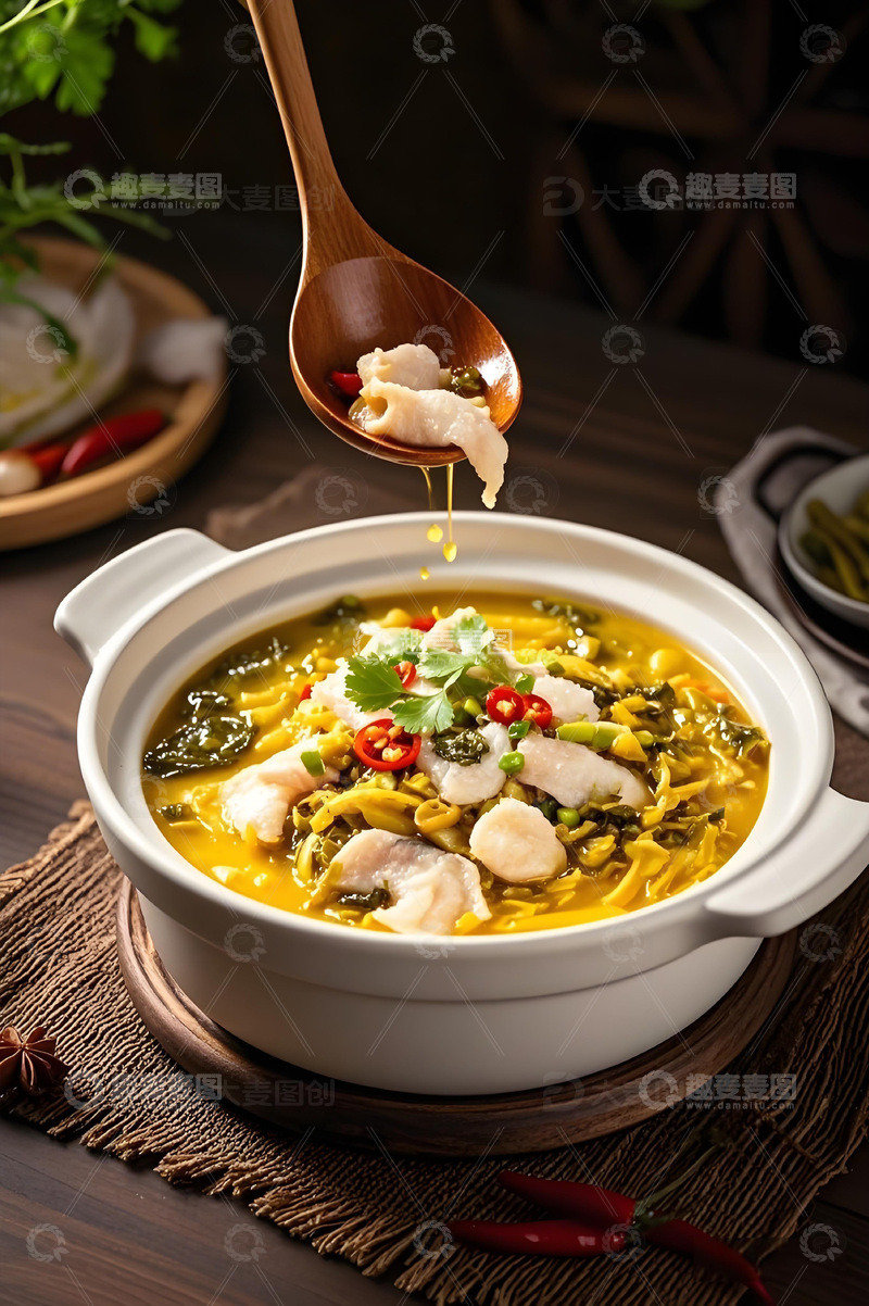 高清大图下载【趣麦麦图】中华美食酸菜鱼摄影图7
