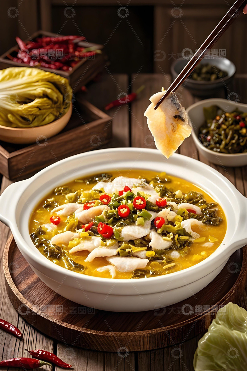 高清大图下载【趣麦麦图】美食酸菜鱼摄影图1