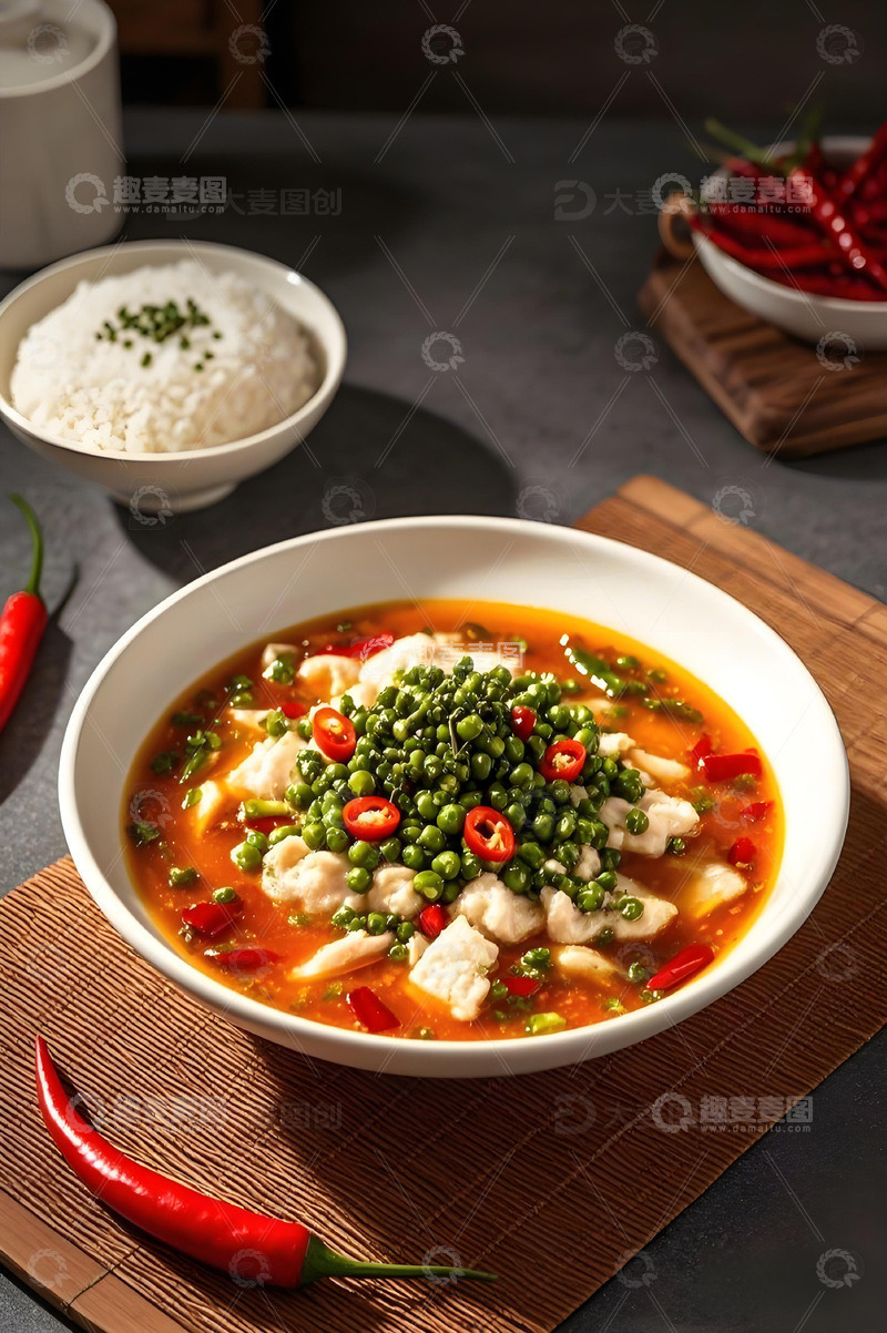 高清大图下载【趣麦麦图】美食藤椒鱼摄影图