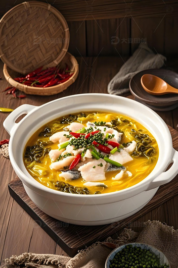 美食酸菜鱼摄影图4