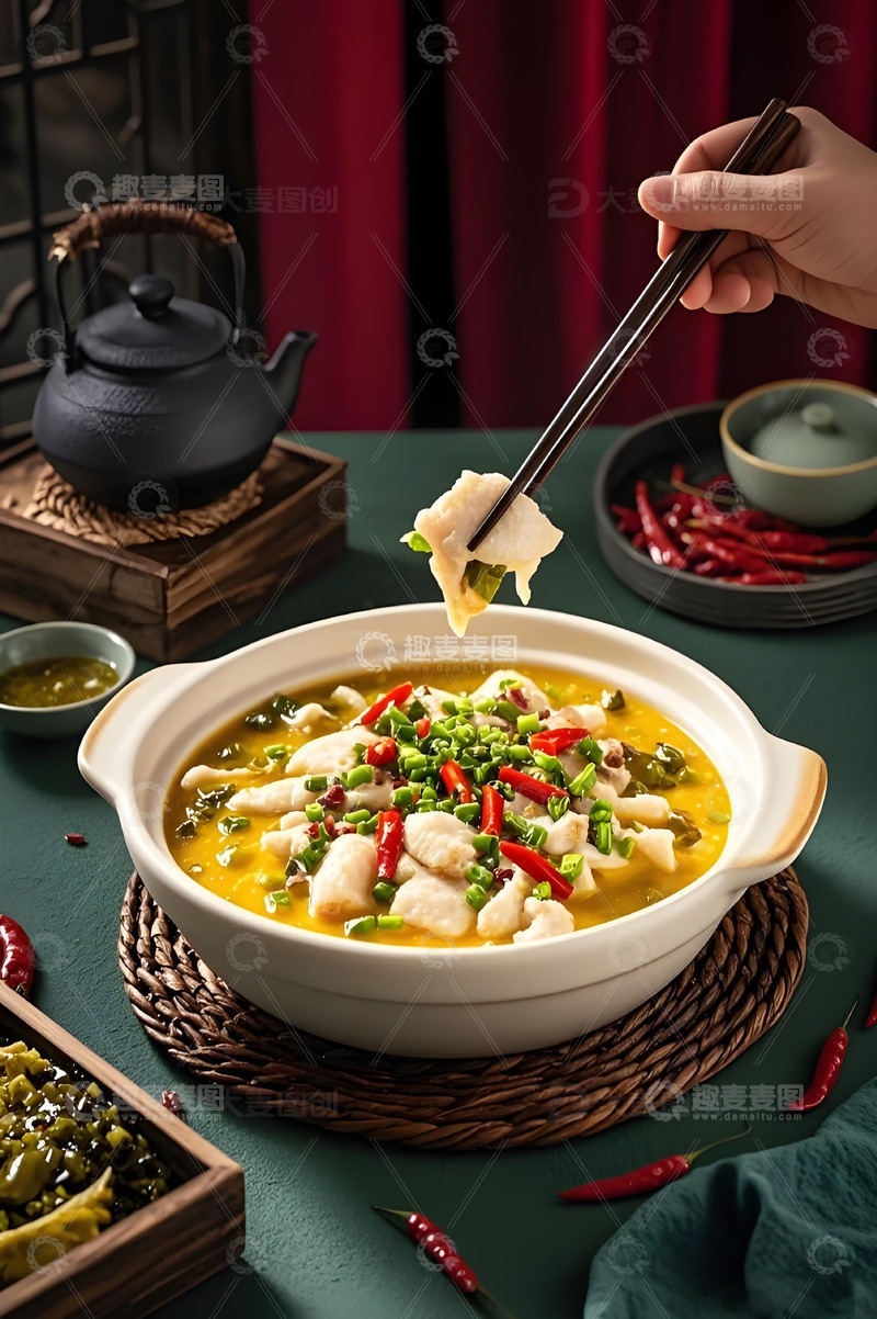 高清大图下载【趣麦麦图】中华美食酸菜鱼摄影图8