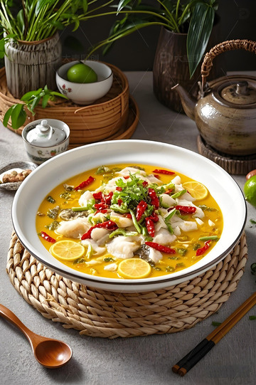 中华美食酸菜鱼摄影图3