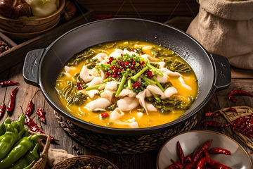 美食酸菜鱼摄影图