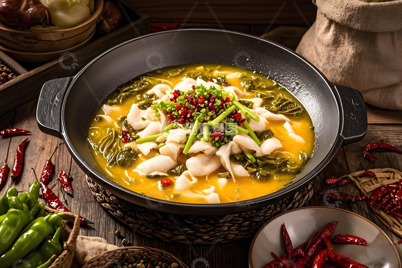 高清大图下载【趣麦麦图】美食酸菜鱼摄影图