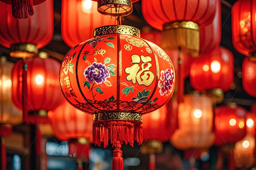 春节元宵节灯笼摄影图