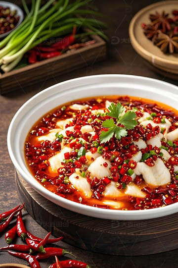 美食水煮鱼摄影图