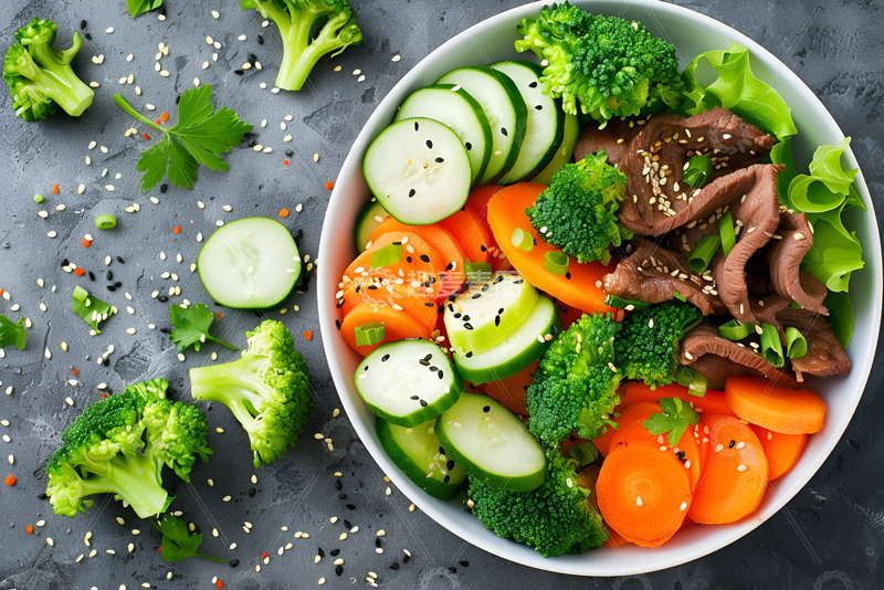 高清大图下载【趣麦麦图】牛肉蔬菜黄瓜美食