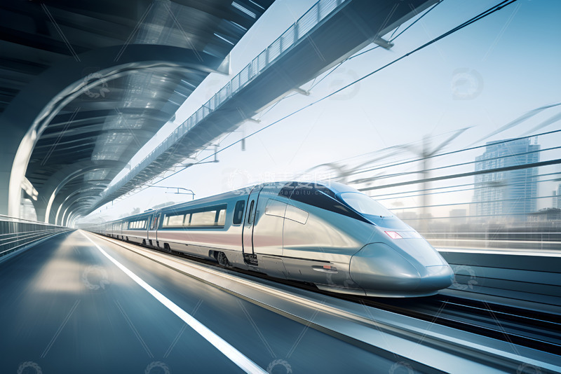 高清大图下载【趣麦麦图】行驶的一辆高铁