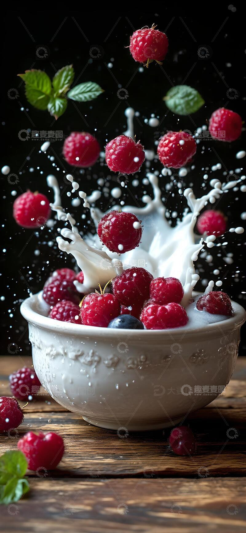 高清大图下载【趣麦麦图】水果牛奶摄影背景