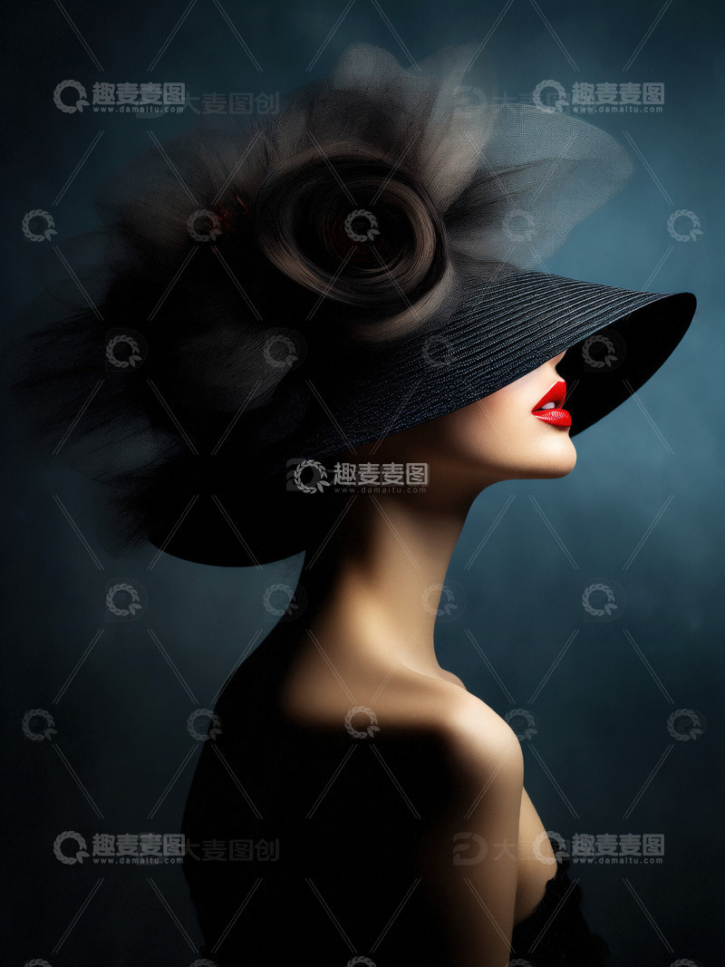 高清大图下载【趣麦麦图】美丽的女士侧影艺术照片8