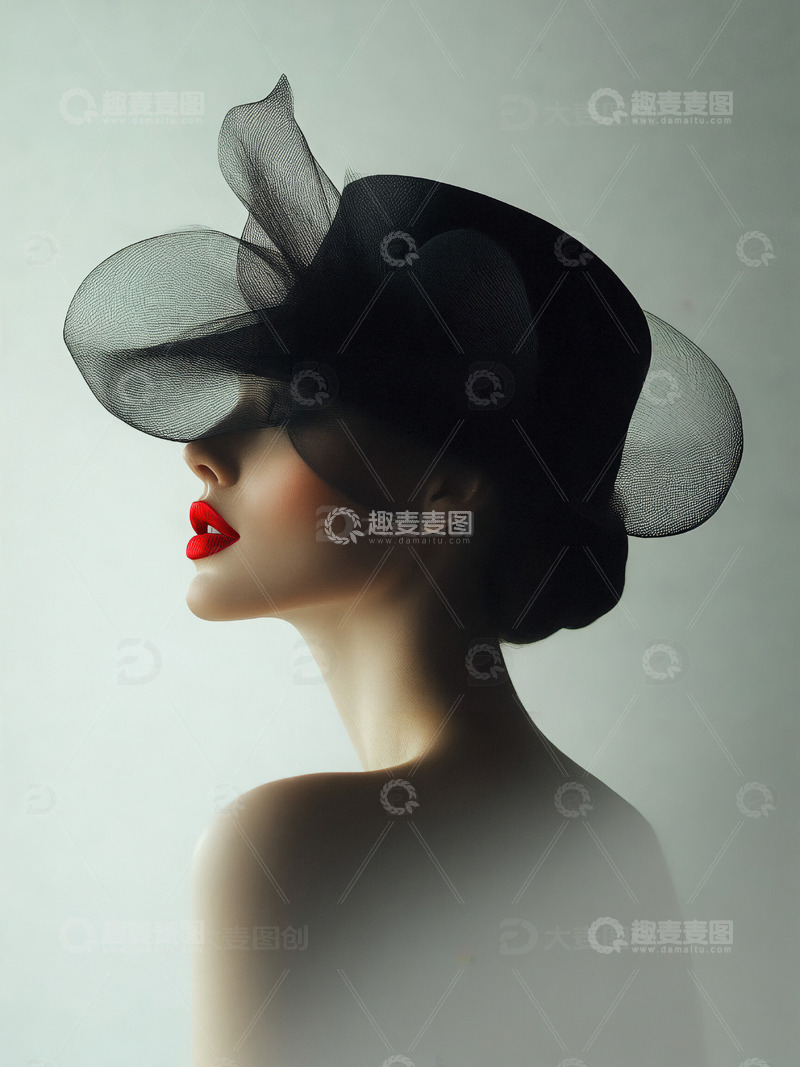 高清大图下载【趣麦麦图】美丽的女士侧影艺术照片13