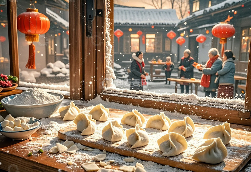 高清大图下载【趣麦麦图】冬至饺子 除夕年夜饺子