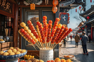 春节冬季糖葫芦小吃摄影图4