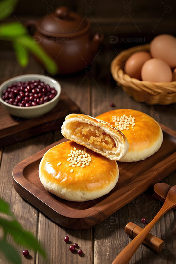 老婆饼中式糕点摄影图