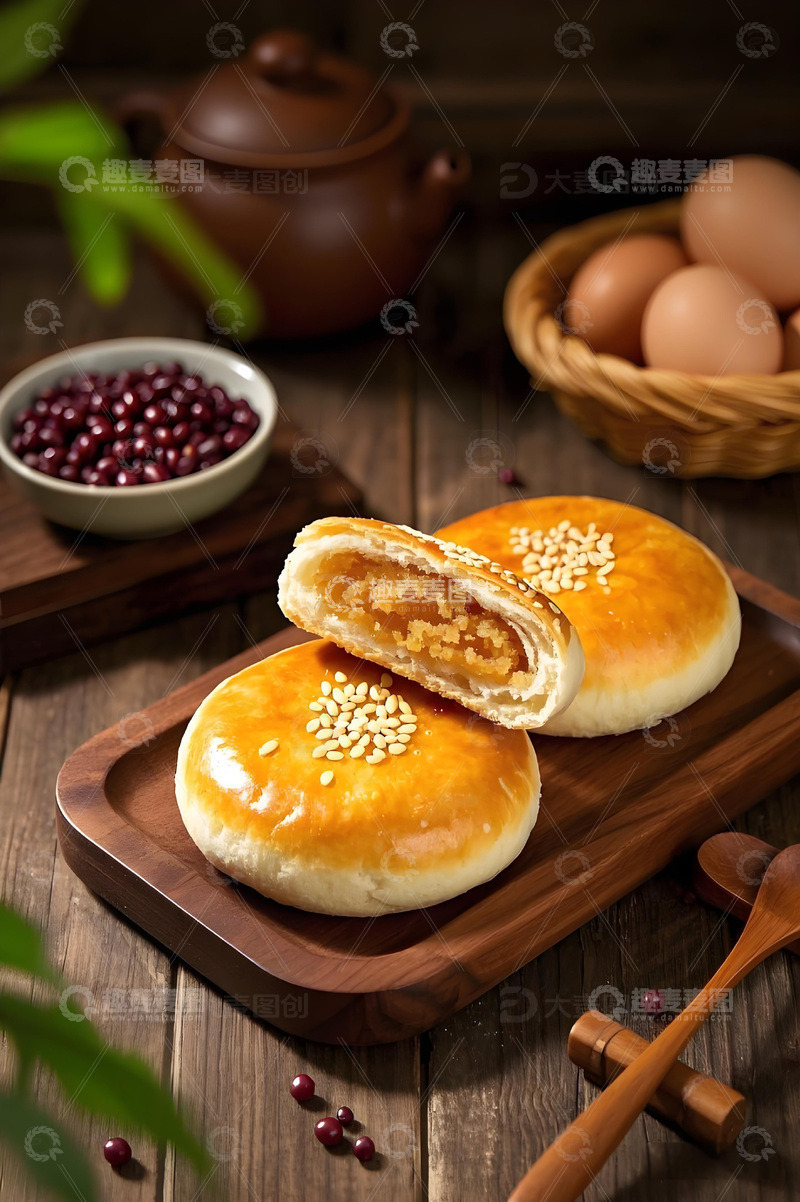 高清大图下载【趣麦麦图】老婆饼中式糕点摄影图