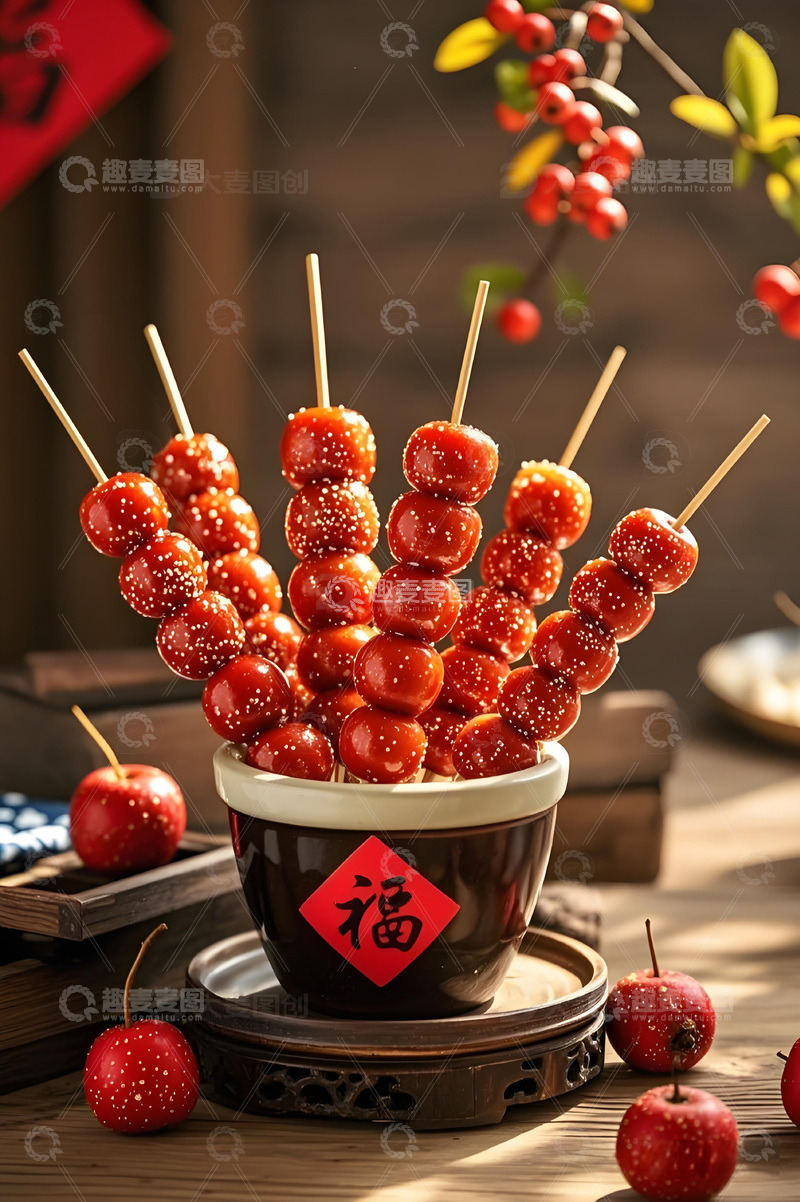 高清大图下载【趣麦麦图】春节冬季糖葫芦小吃摄影图