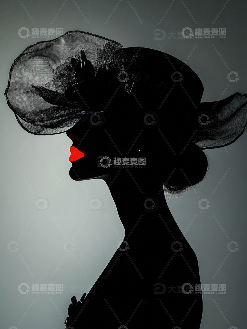 高清大图下载【趣麦麦图】美丽的女士侧影艺术照片7