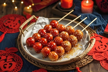 春节冬季糖葫芦小吃摄影图5