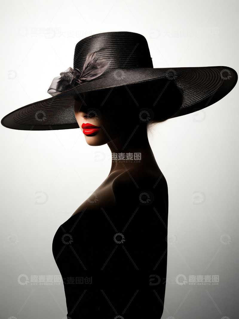 高清大图下载【趣麦麦图】美丽的女士侧影艺术照片6