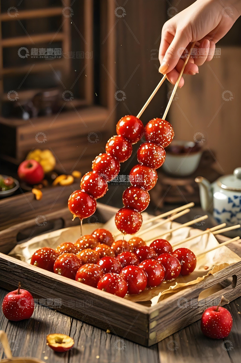 高清大图下载【趣麦麦图】春节冬季糖葫芦小吃摄影图7