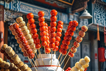 春节冬季糖葫芦小吃摄影图3