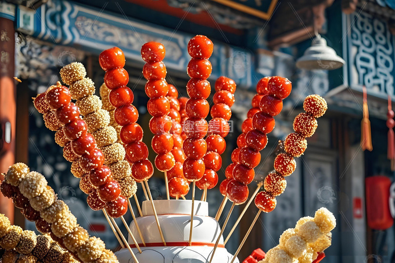 春节冬季糖葫芦小吃摄影图3