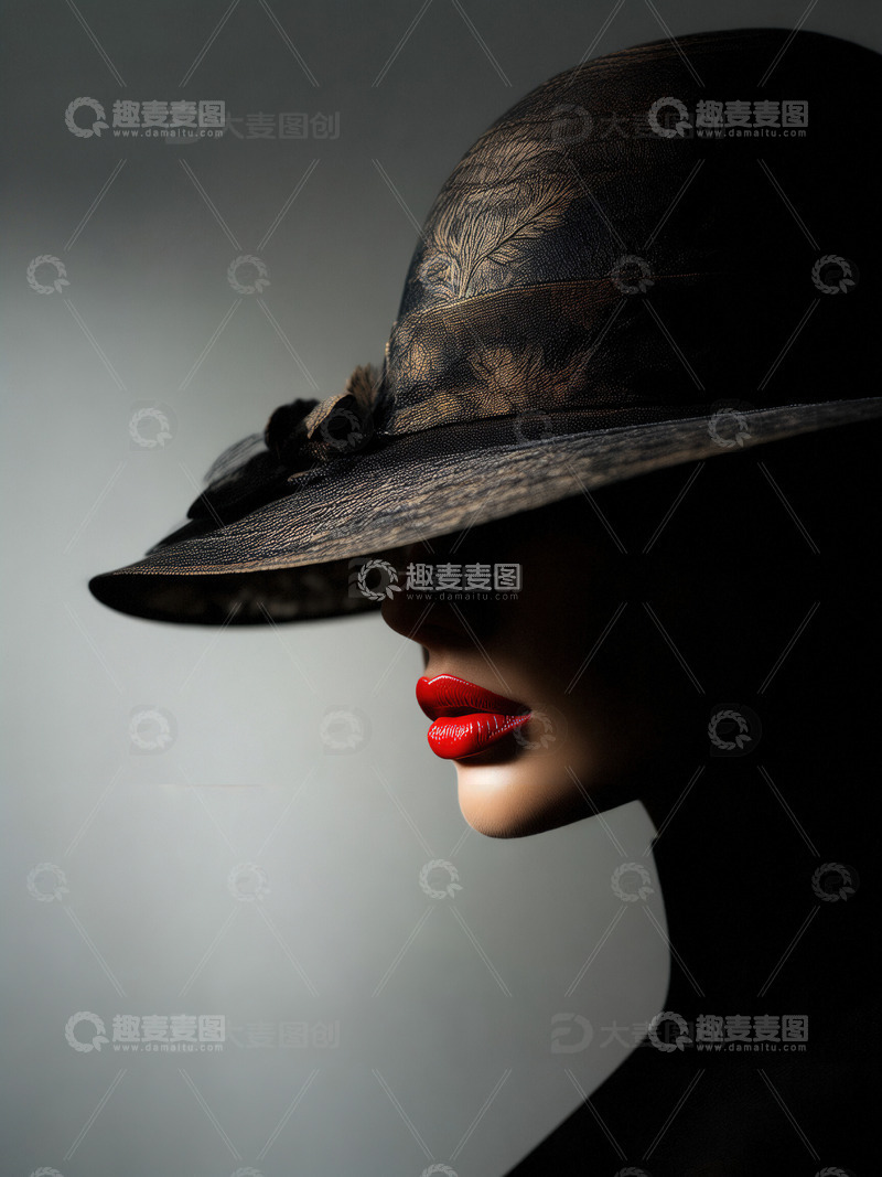 高清大图下载【趣麦麦图】美丽的女士侧影艺术照片10