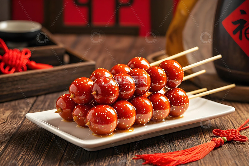 春节冬季糖葫芦小吃摄影图9