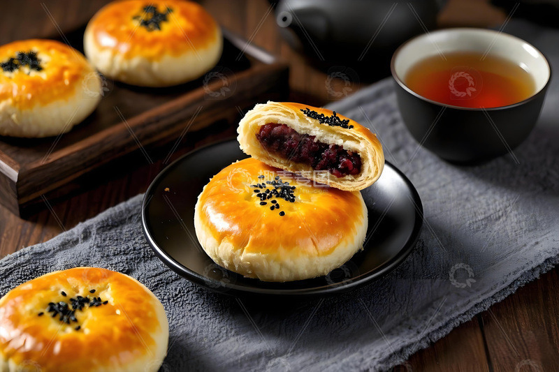 高清大图下载【趣麦麦图】老婆饼中式糕点摄影图3