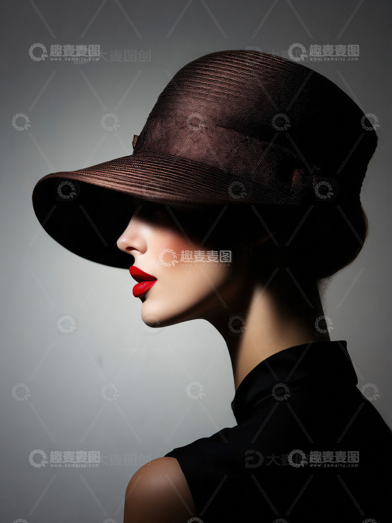 高清大图下载【趣麦麦图】美丽的女士侧影艺术照片11