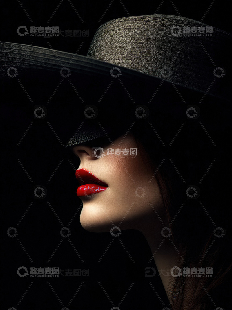 高清大图下载【趣麦麦图】美丽的女士侧影艺术照片19