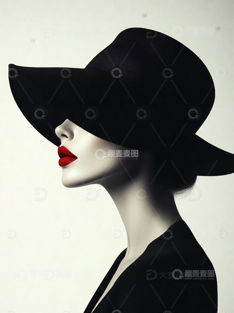 高清大图下载【趣麦麦图】美丽的女士侧影艺术照片17