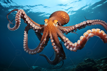 海洋里的一只章鱼