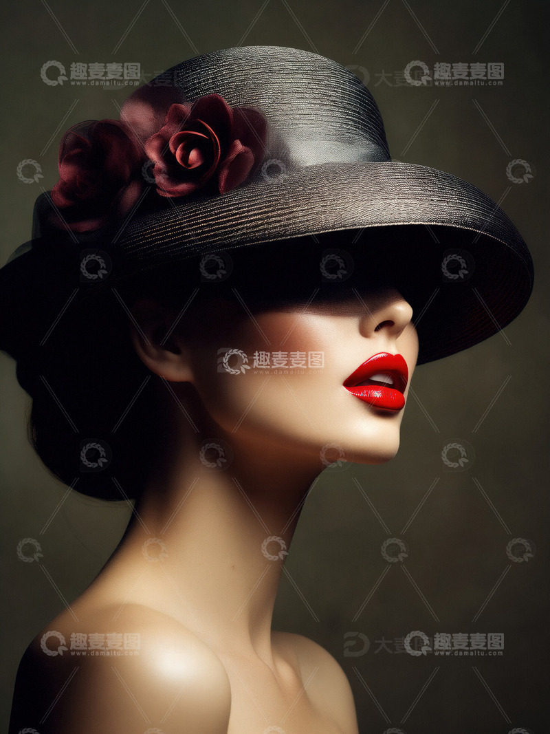 高清大图下载【趣麦麦图】美丽的女士侧影艺术照片5