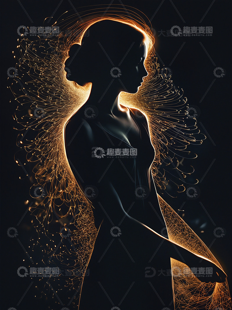 高清大图下载【趣麦麦图】女性的剪影光影妇女节素材3