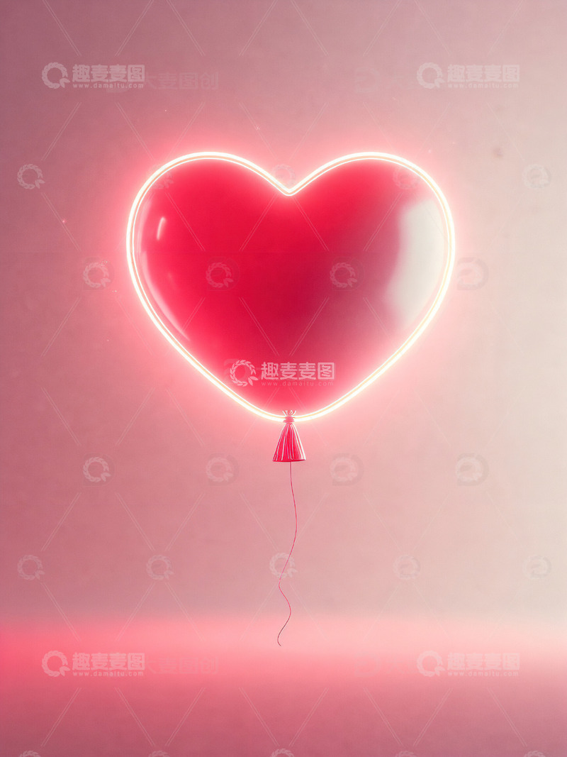 高清大图下载【趣麦麦图】520情人节爱心气球背景素材3