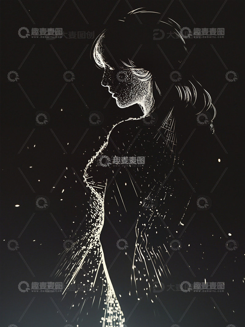 高清大图下载【趣麦麦图】女性的剪影光影妇女节素材8