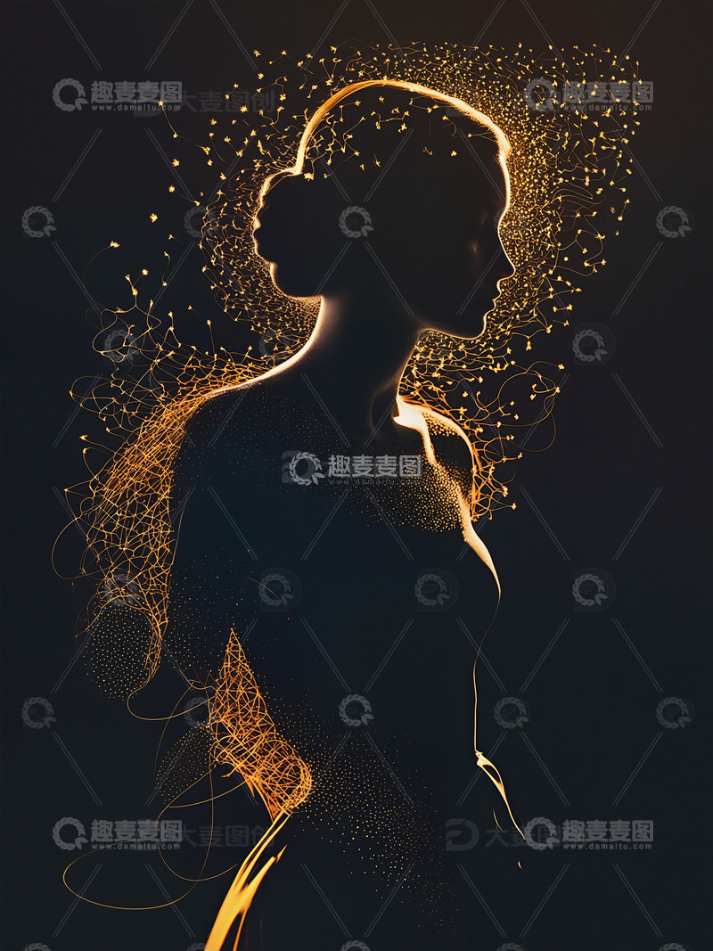 高清大图下载【趣麦麦图】女性的剪影光影妇女节素材