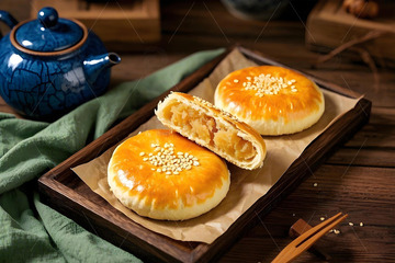 老婆饼中式糕点摄影图5