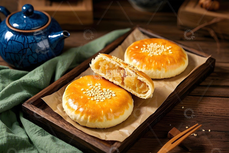 高清大图下载【趣麦麦图】老婆饼中式糕点摄影图5