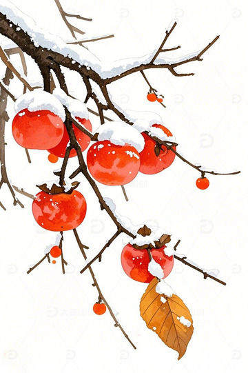 冬天柿子大寒小寒2