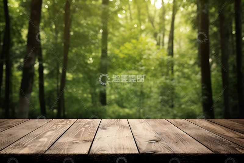 高清大图下载【趣麦麦图】木质桌面森林产品摄影背景图