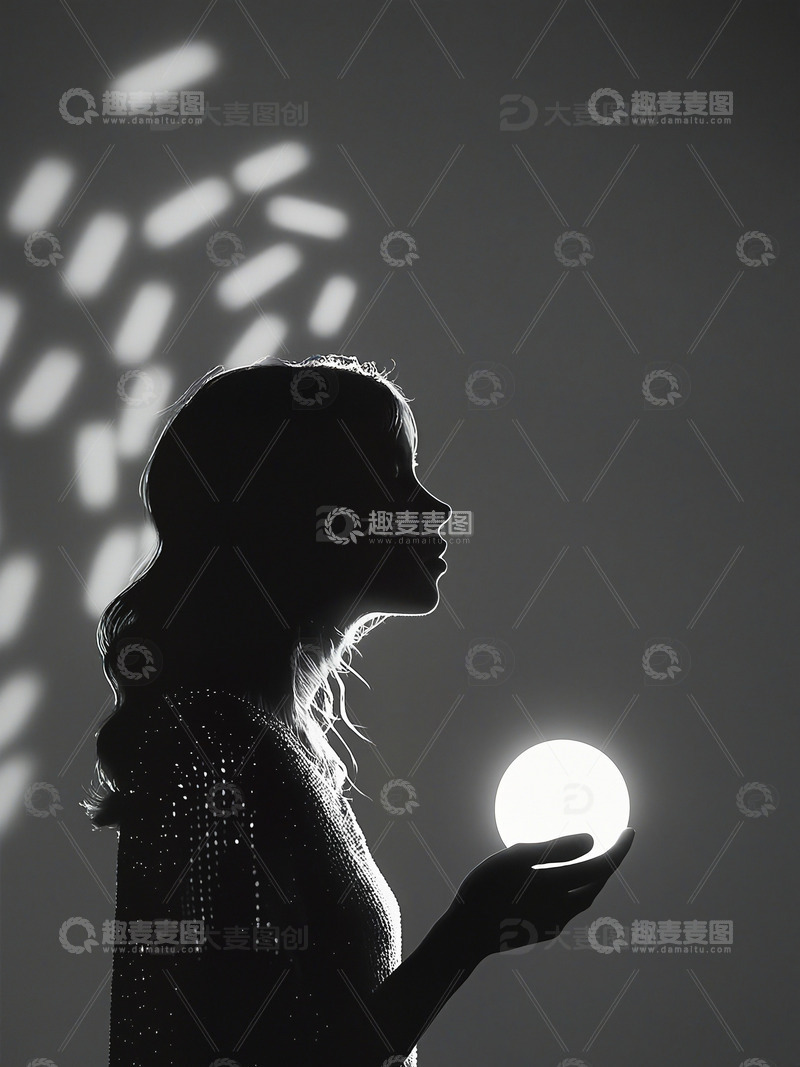 高清大图下载【趣麦麦图】女性的剪影光影妇女节素材4