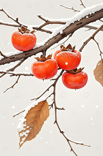 冬天柿子大寒小寒1