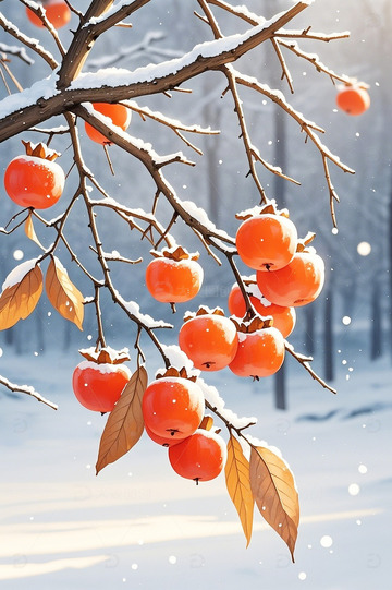 冬天柿子大寒小寒