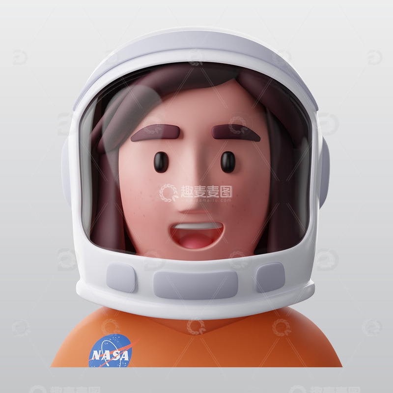 源文件下载【趣麦麦图】宇航员3D图标插图海报免抠透明高清