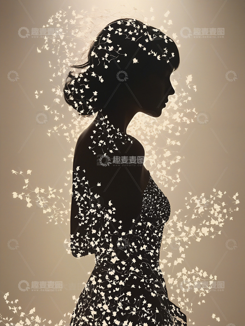 高清大图下载【趣麦麦图】女性的剪影光影妇女节素材7