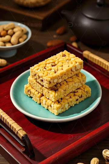 花生酥糖小吃摄影图